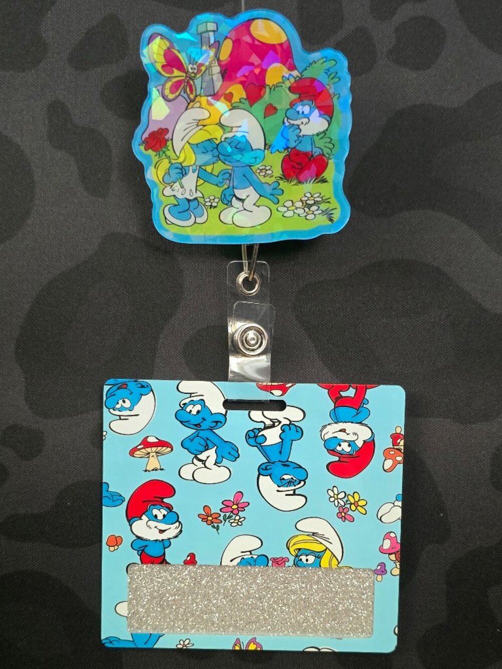 Smurfs Novelty Acrylic Badge Reel & Buddy Set
